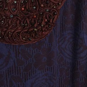 NWOT Free People Blue & Maroon Floral Dress Sz SP